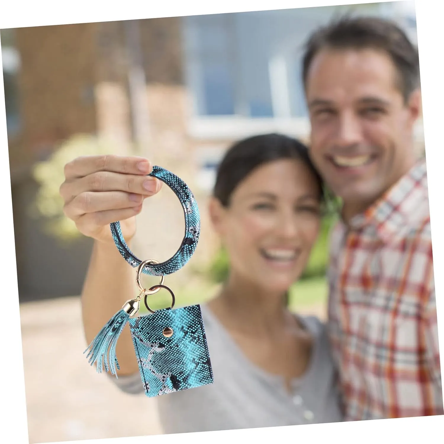 1 PC Bracelet Keychain Car Key Chain Car Key Hanging Keychain Cards Bag Red Card Holder Alloy Bracelet