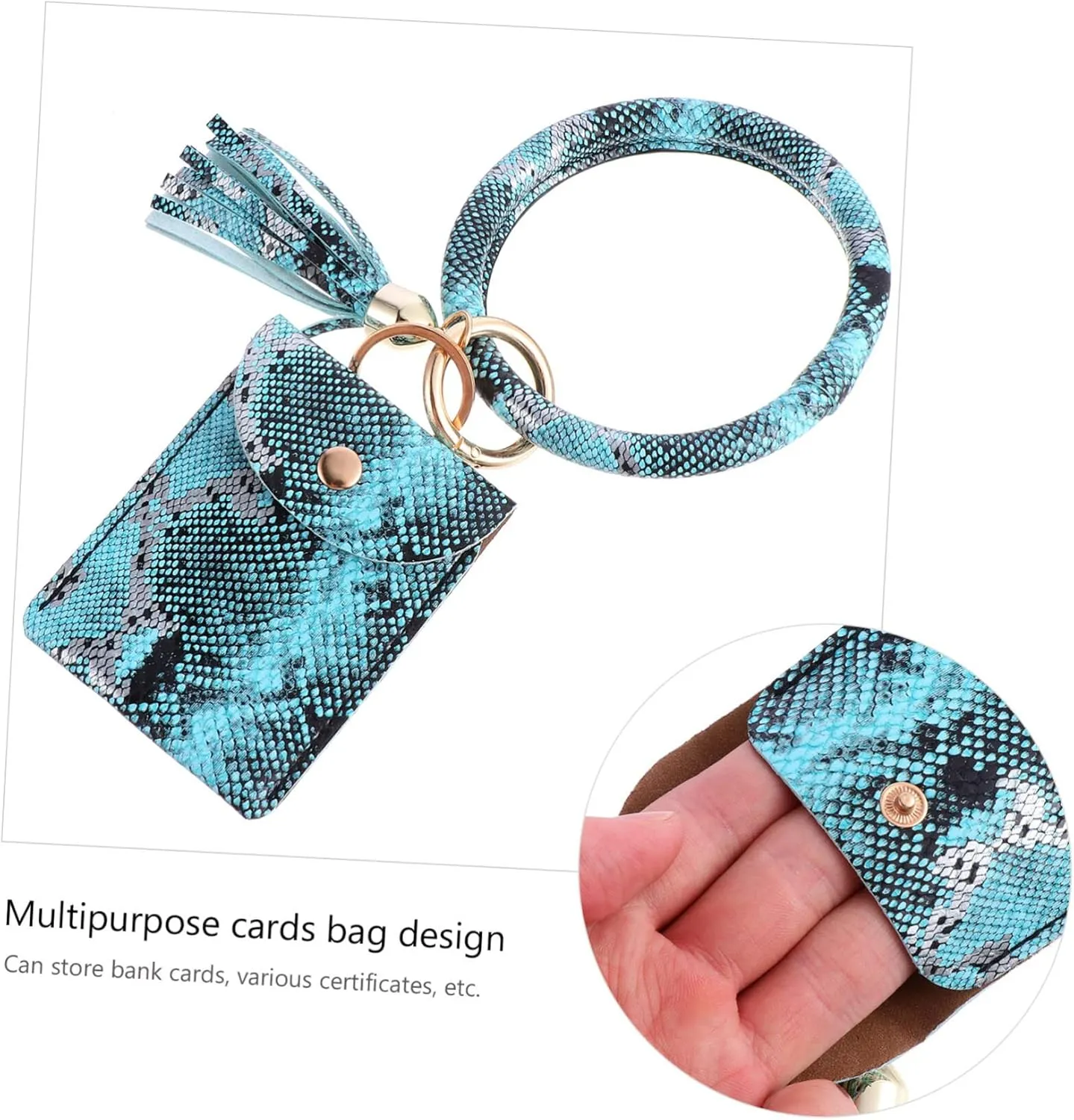 1 PC Bracelet Keychain Car Key Chain Car Key Hanging Keychain Cards Bag Red Card Holder Alloy Bracelet