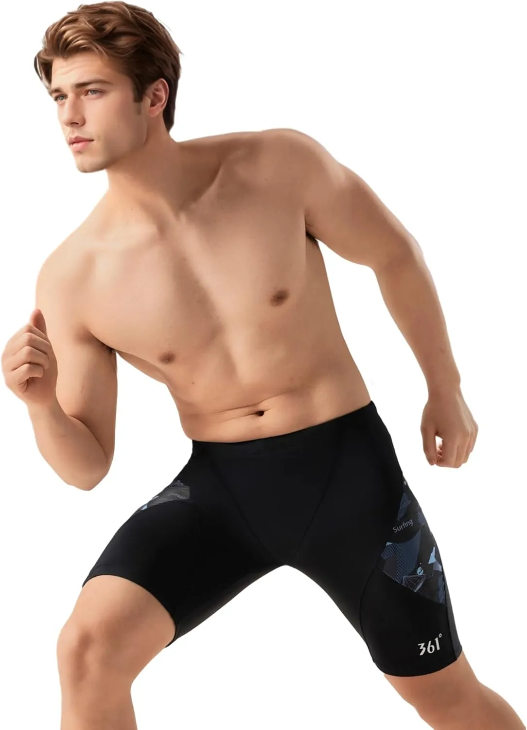 361 Swim Jammers for Men, Pro Racing Training Swimsuit, Chlorine Resistant Endurance Mens Swim Suit Swimwear Tech Pant