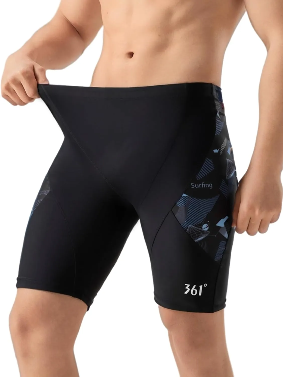 361 Swim Jammers for Men, Pro Racing Training Swimsuit, Chlorine Resistant Endurance Mens Swim Suit Swimwear Tech Pant