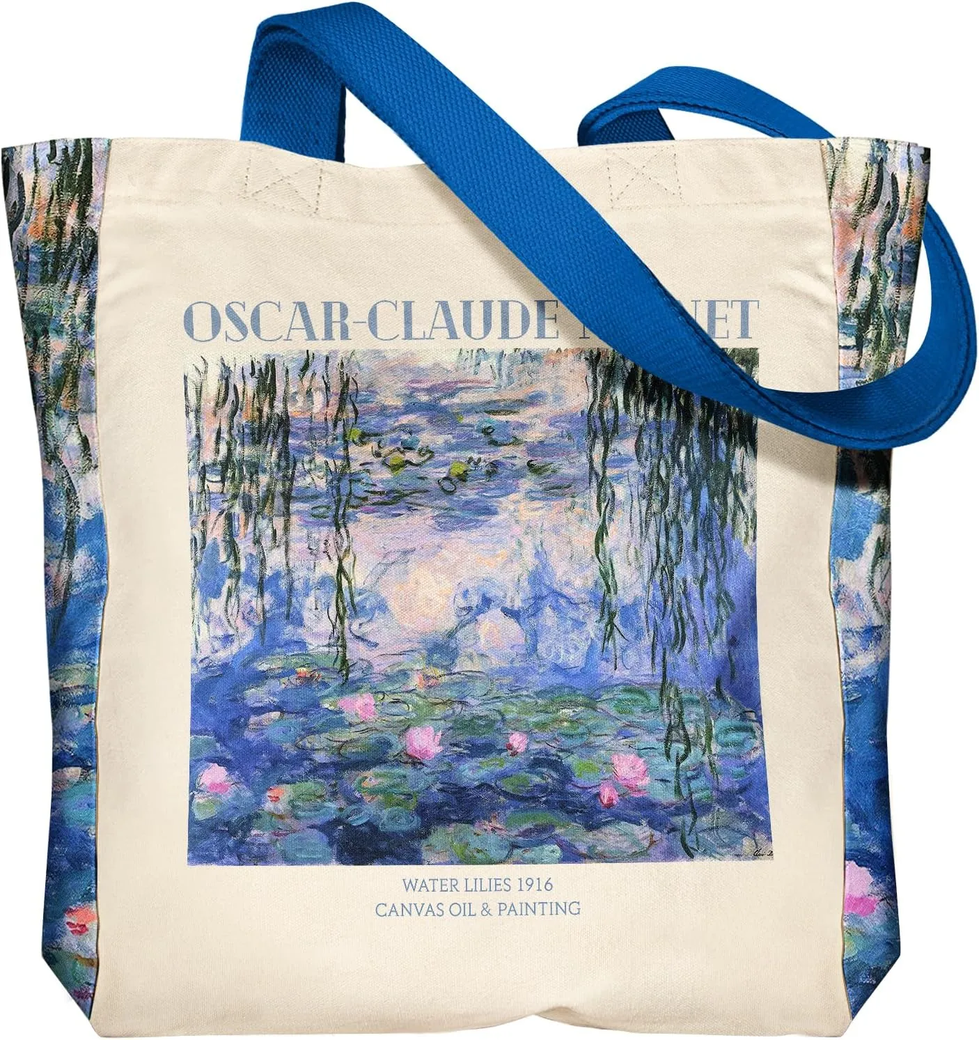 Aesthetic Heavy Canvas Tote Bag - with Pocket for Women Large Size 14''16''3.5'' Cloth Cotton Bags for Shopping