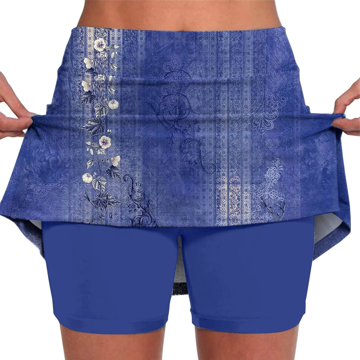 aihihe Golf Skirts for Women Tummy Control Long Womens Biker Shorts with Pockets Running Shorts Men 5 inch