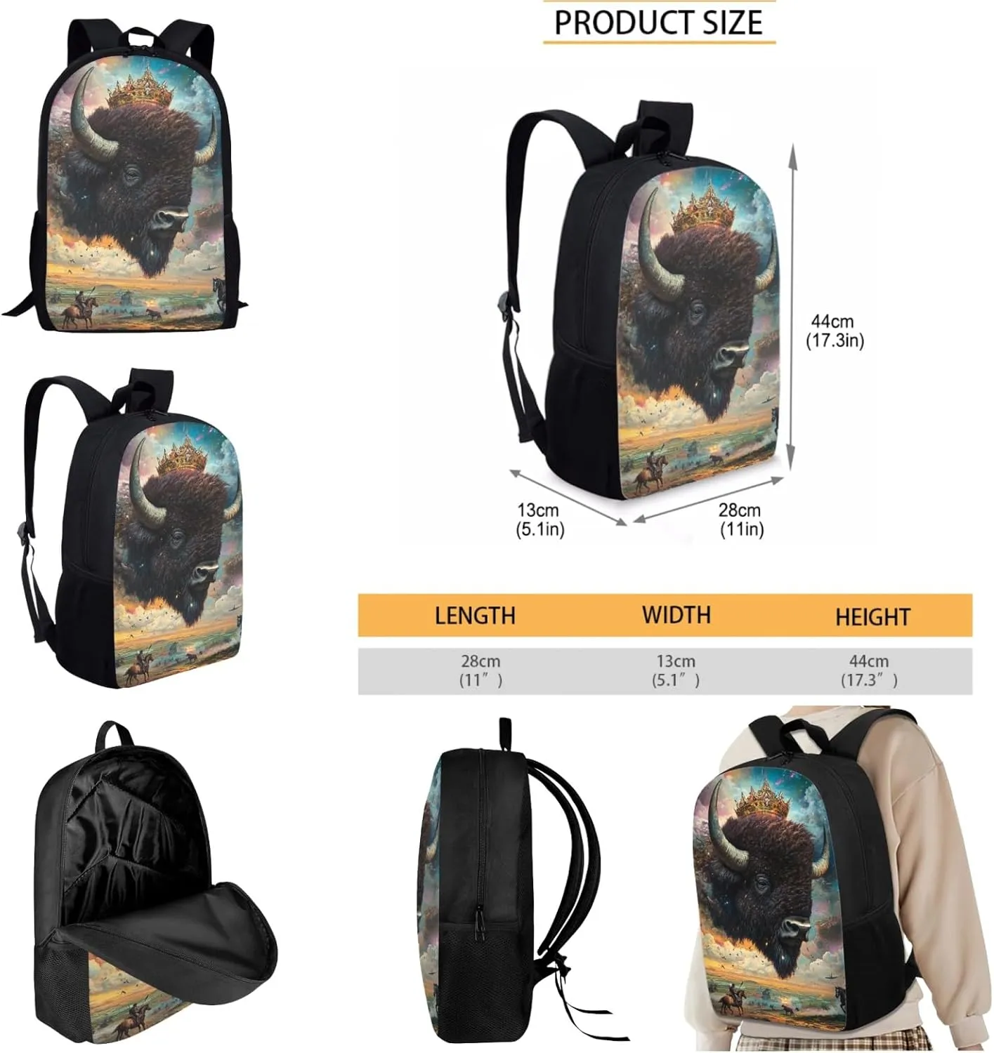 AmzPrint American Eskimo Dog School Backpack With Lunch Box Bags For Students Girls Boys Middle School 3 In 1 Backpack Set