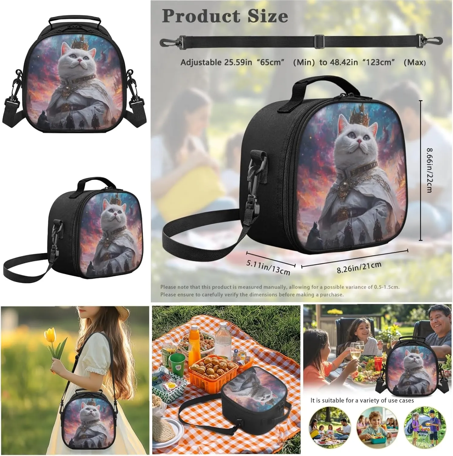 AmzPrint British Shorthair Cat School Backpack And Lunch Box Bags For Boys Primary School 3 Pcs Backpack Set