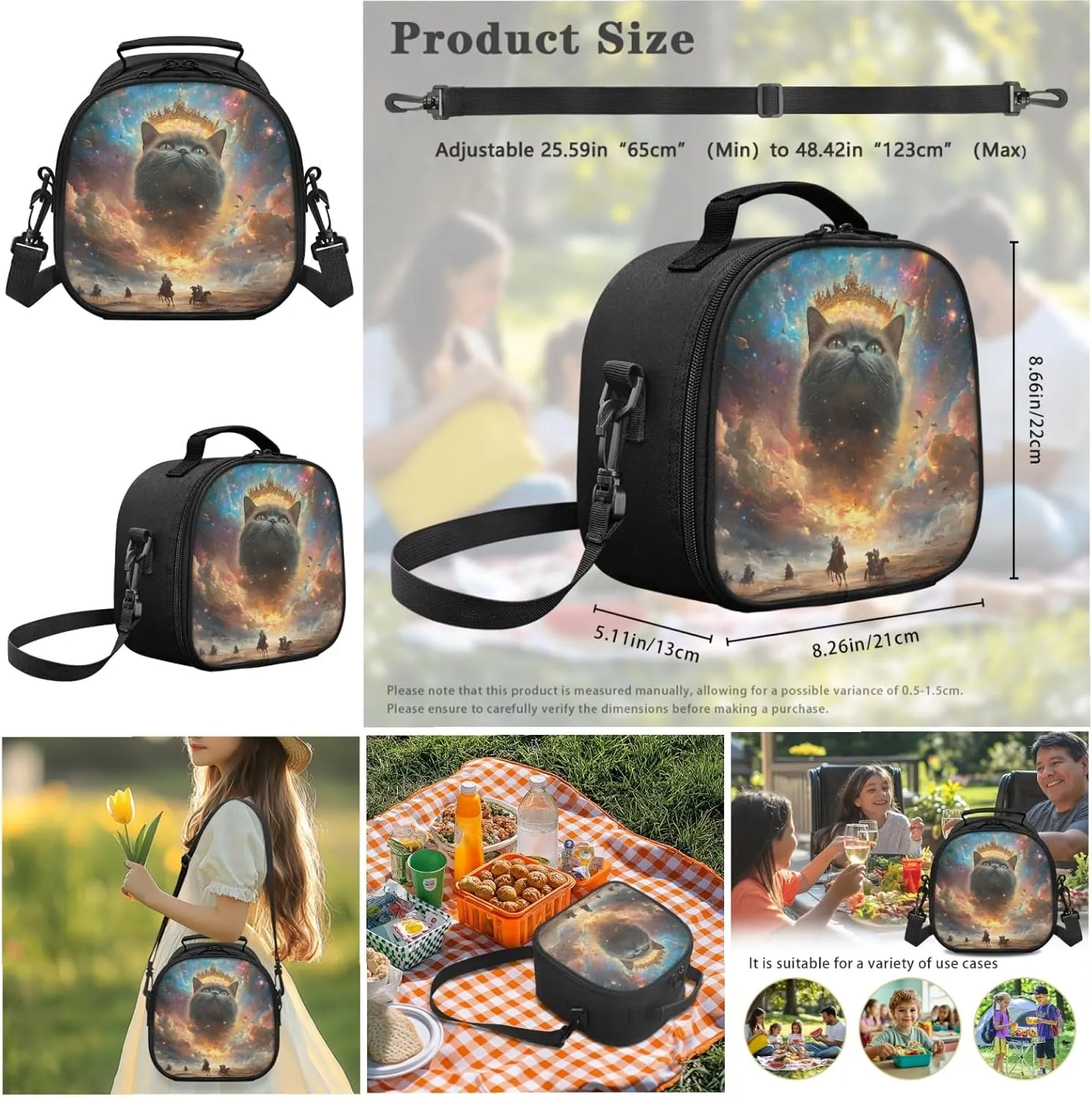 AmzPrint British Shorthair Cat School Backpack And Lunch Box Bags Set For Girls Preschool 3-In-1 Backpack Set