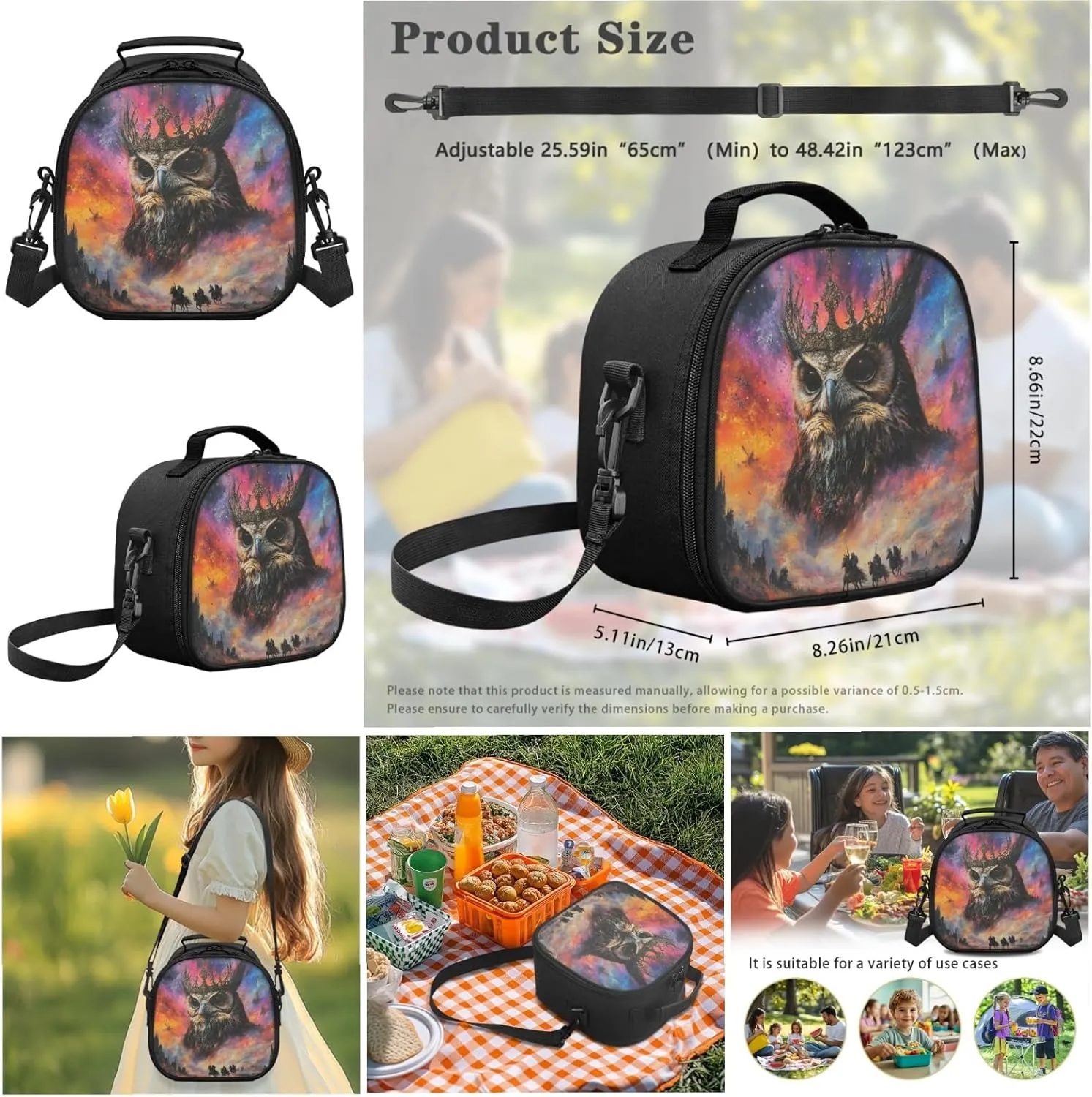 AmzPrint Eurasian Wolf School Backpacks Matching Lunch Box Bags Sets For Boys Preschool 3Pc Backpack Set