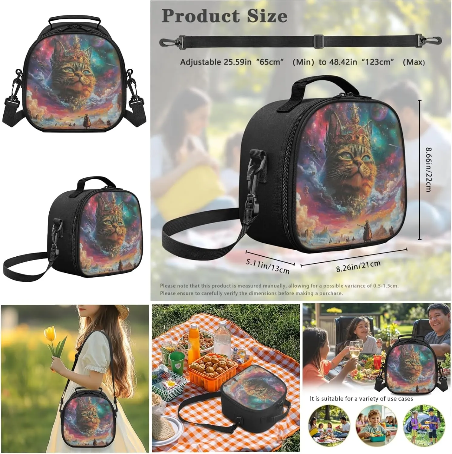 AmzPrint Toyger Cat Bookbag And Lunch Box Bags Combo For Girls Elementary School 3Pcs Backpack Set Back To School Bag Gifts