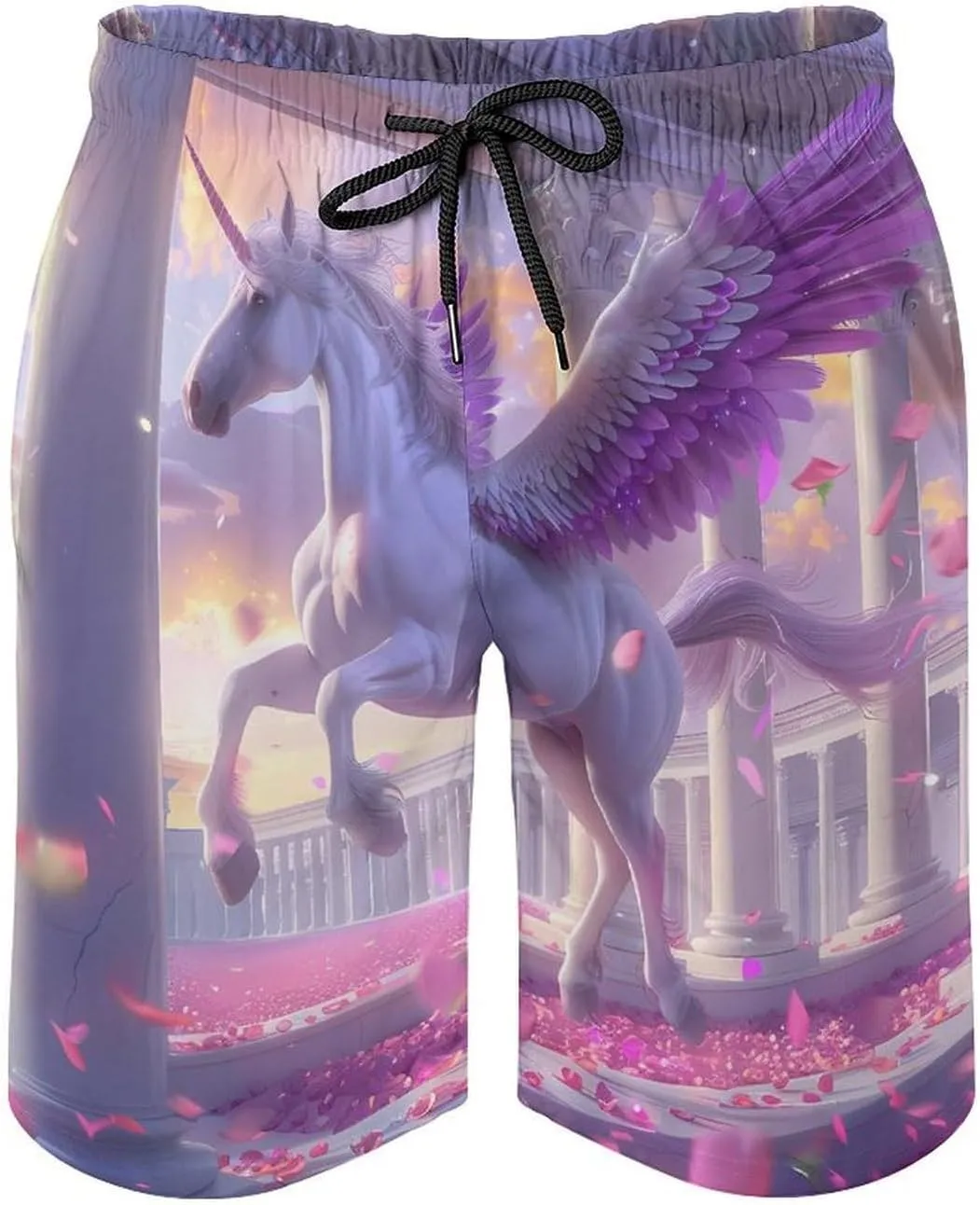 Angel Horse Men's Swim Trunks Quick Dry Board Shorts Breathable Summer Beach Shorts Bathing Suits
