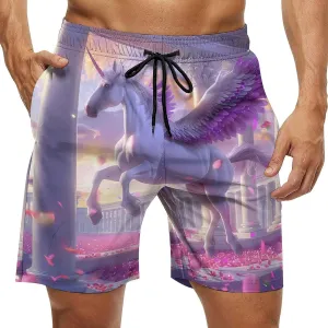 Angel Horse Men's Swim Trunks Quick Dry Board Shorts Breathable Summer Beach Shorts Bathing Suits