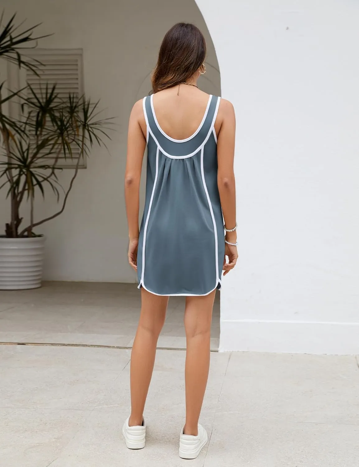 Athlisan Womens Summer Athletic Sleeveless Mini Dress Casual Workout Tennis Dress Sundress