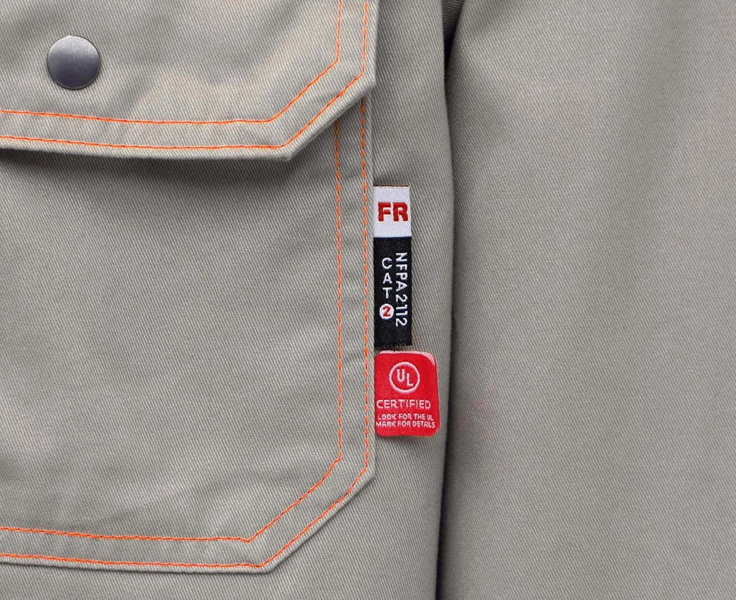 BOCOMAL FR Shirts for Men Snaps Down 7.5oz Water Repellent Fire Resistant Welding Jackets-NFPA2112 CAT2