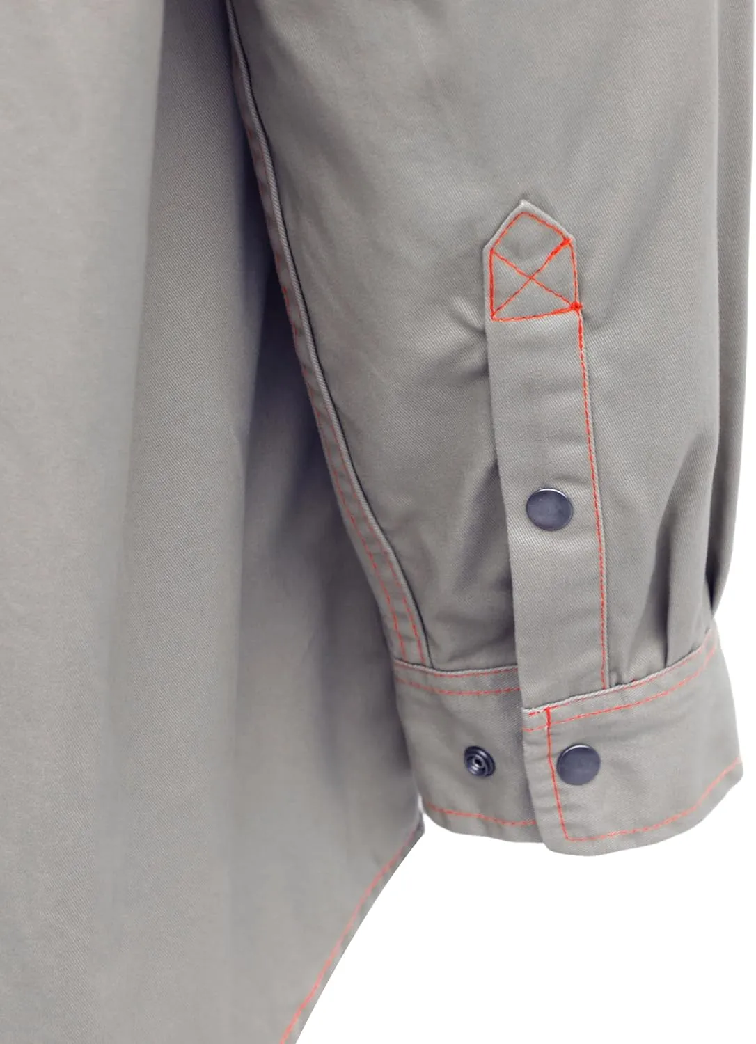 BOCOMAL FR Shirts for Men Snaps Down 7.5oz Water Repellent Fire Resistant Welding Jackets-NFPA2112 CAT2