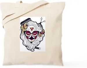 CafePress Hairdresser Sugar Skull Tote Bag Natural Canvas Tote Bag, Reusable Shopping Bag