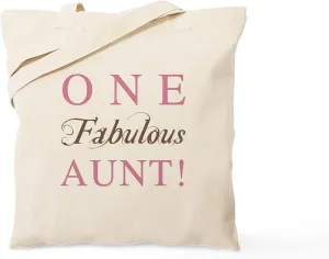 CafePress One Fabulous Aunt Tote Bag Natural Canvas Tote Bag, Reusable Shopping Bag