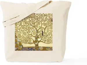 CafePress Tree Of Life By Gustav Klimt Tote Bag Natural Canvas Tote Bag, Reusable Shopping Bag