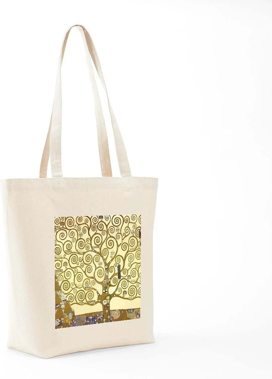 CafePress Tree Of Life By Gustav Klimt Tote Bag Natural Canvas Tote Bag, Reusable Shopping Bag