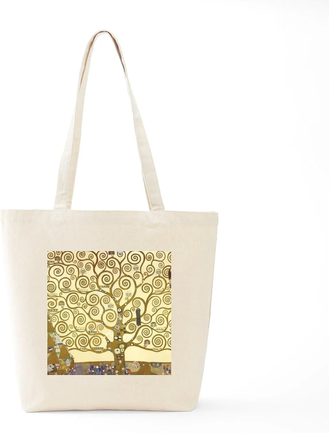 CafePress Tree Of Life By Gustav Klimt Tote Bag Natural Canvas Tote Bag, Reusable Shopping Bag