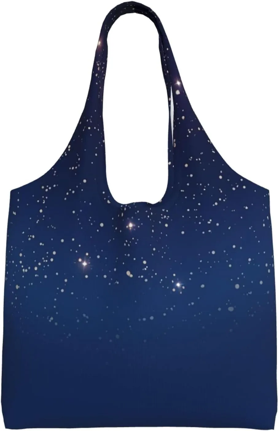 Canvas Tote Bag for Women Shoulder Tote Purse Reusable Grocery Bag Navy Blue Sky and Stars Aesthetic Shopping Bags