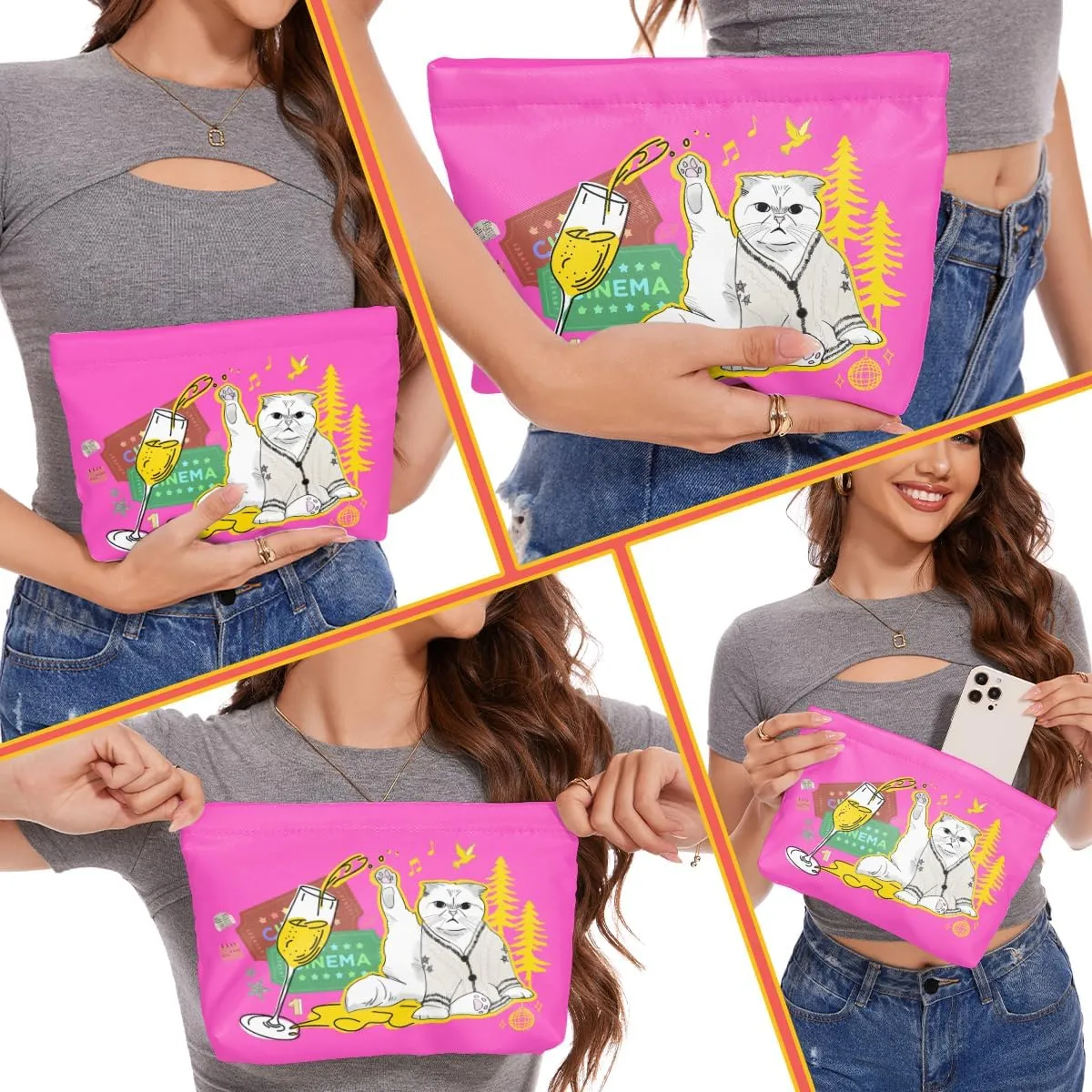 Cat Gifts for Cat Lovers Cute Cat Makeup Bag Inspired Music Lover Gifts Fan Singer Merch Friendship Gifts for Women Cat Mom Cat Lady Soul Sister BFF Birthday Mothers Day Christmas Cosmetic Bag