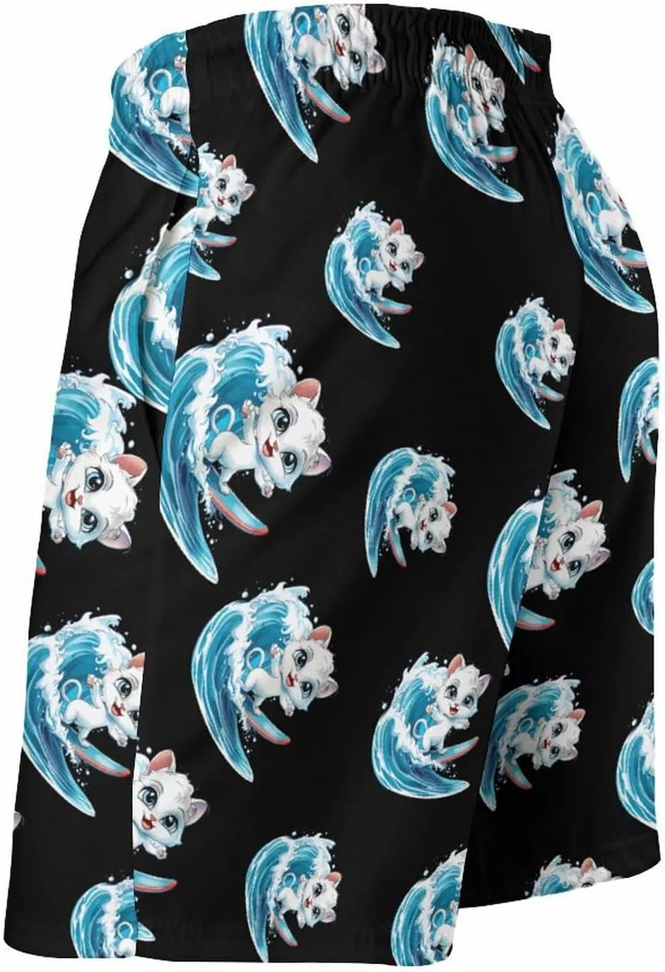 Cat Surfing Men's Swim Trunks Quick Dry Board Shorts Breathable Summer Beach Shorts Bathing Suits