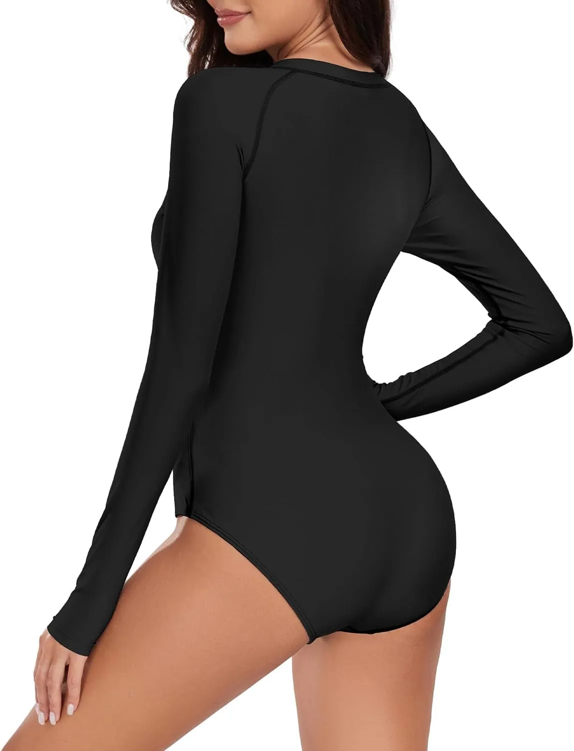 Century Star Long Sleeve Swimsuits for Women Teen Girls Bathing Suit Rash Guard Surfing Modest One Piece High Neck Swimwear
