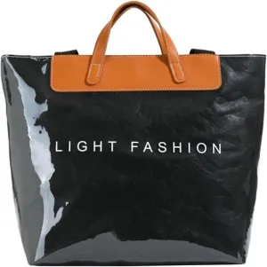 Clear PVC Tote Bag for Women Letters Print Large Plastic Shoulder Bags Handbags for Work Travel