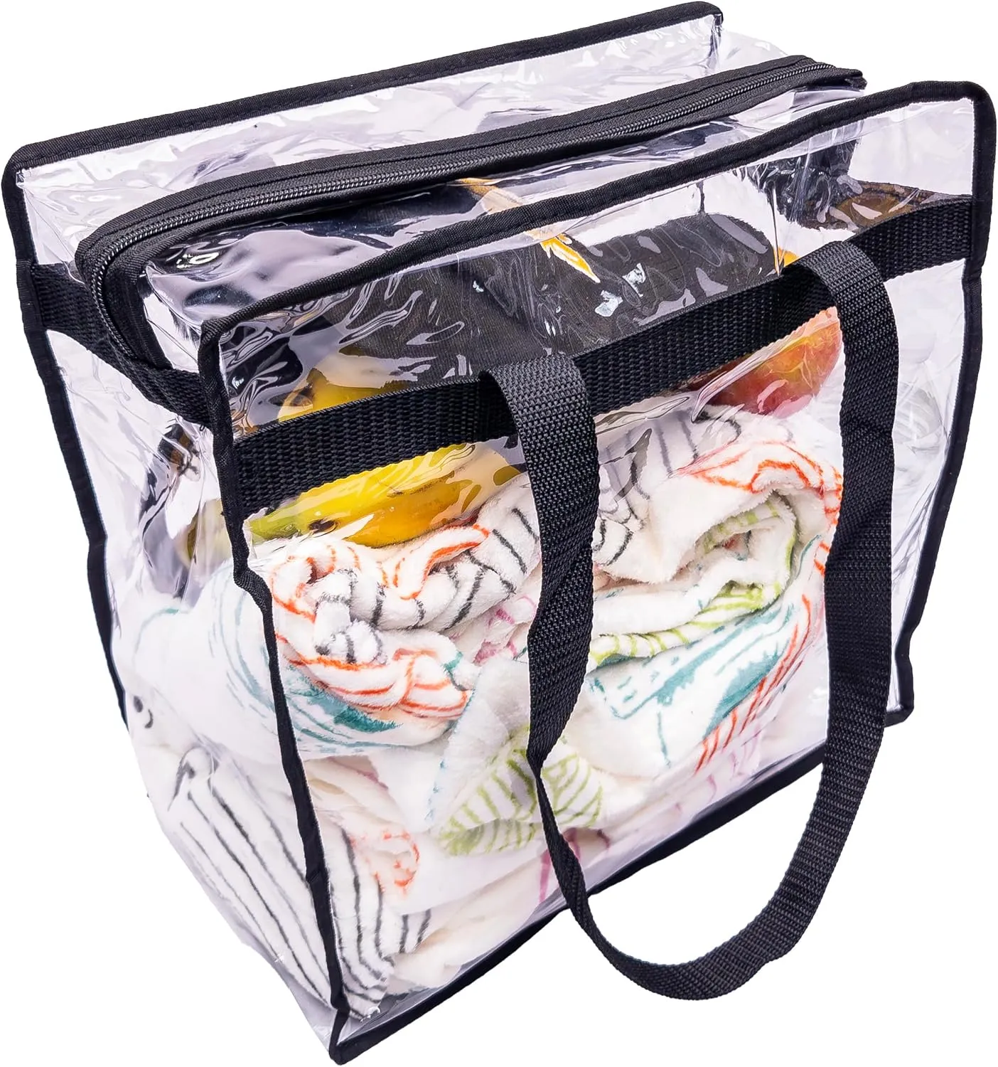 Clear Stadium Approved Bags 12x6x12 Transparent Tote, Zipper and Handles for Concerts, Sporting Events, Work, Gym