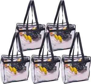Clear Stadium Approved Bags 12x6x12 Transparent Tote, Zipper and Handles for Concerts, Sporting Events, Work, Gym