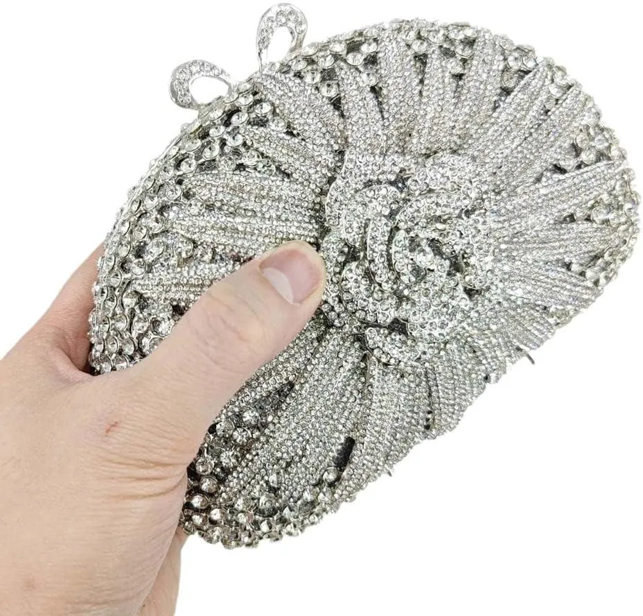 Clutch Evening Bags and Handbags Women Wedding Party Floral Crystal Purses Bride Bag