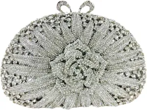 Clutch Evening Bags and Handbags Women Wedding Party Floral Crystal Purses Bride Bag