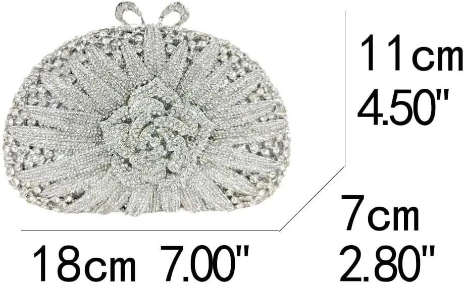 Clutch Evening Bags and Handbags Women Wedding Party Floral Crystal Purses Bride Bag