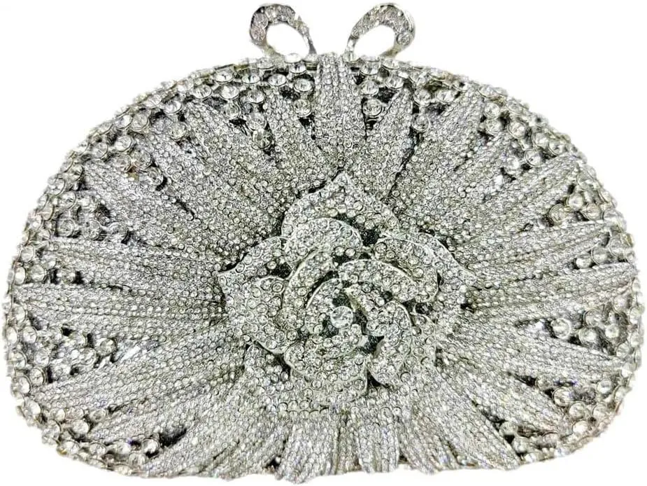 Clutch Evening Bags and Handbags Women Wedding Party Floral Crystal Purses Bride Bag