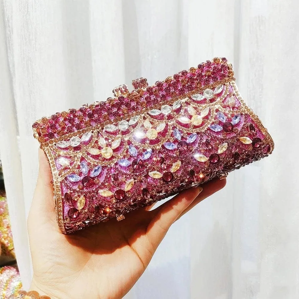 Colorful Clutch Bag For Party Wedding Crystal Evening Bags Handbag Bridal Clutch Purse evening clutch