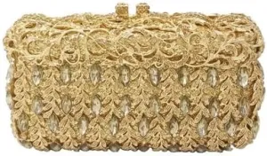 Crystal Women Evening Clutch Bag Hard Case Wedding Party Handbags Purses Metal Clutches (Color : B)