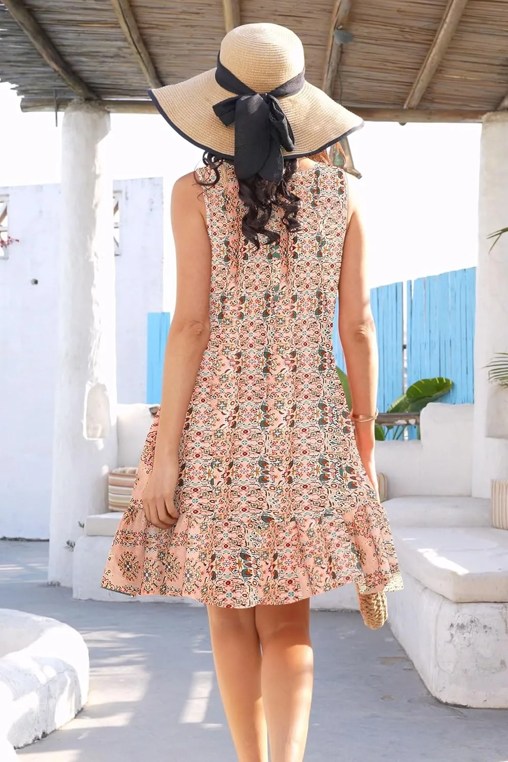 Disamer Womens Sundresses 2025 Vacation Beach Dresses Swimsuit Cover Ups Sleeveless Button Down Spring Sun Summer Dress