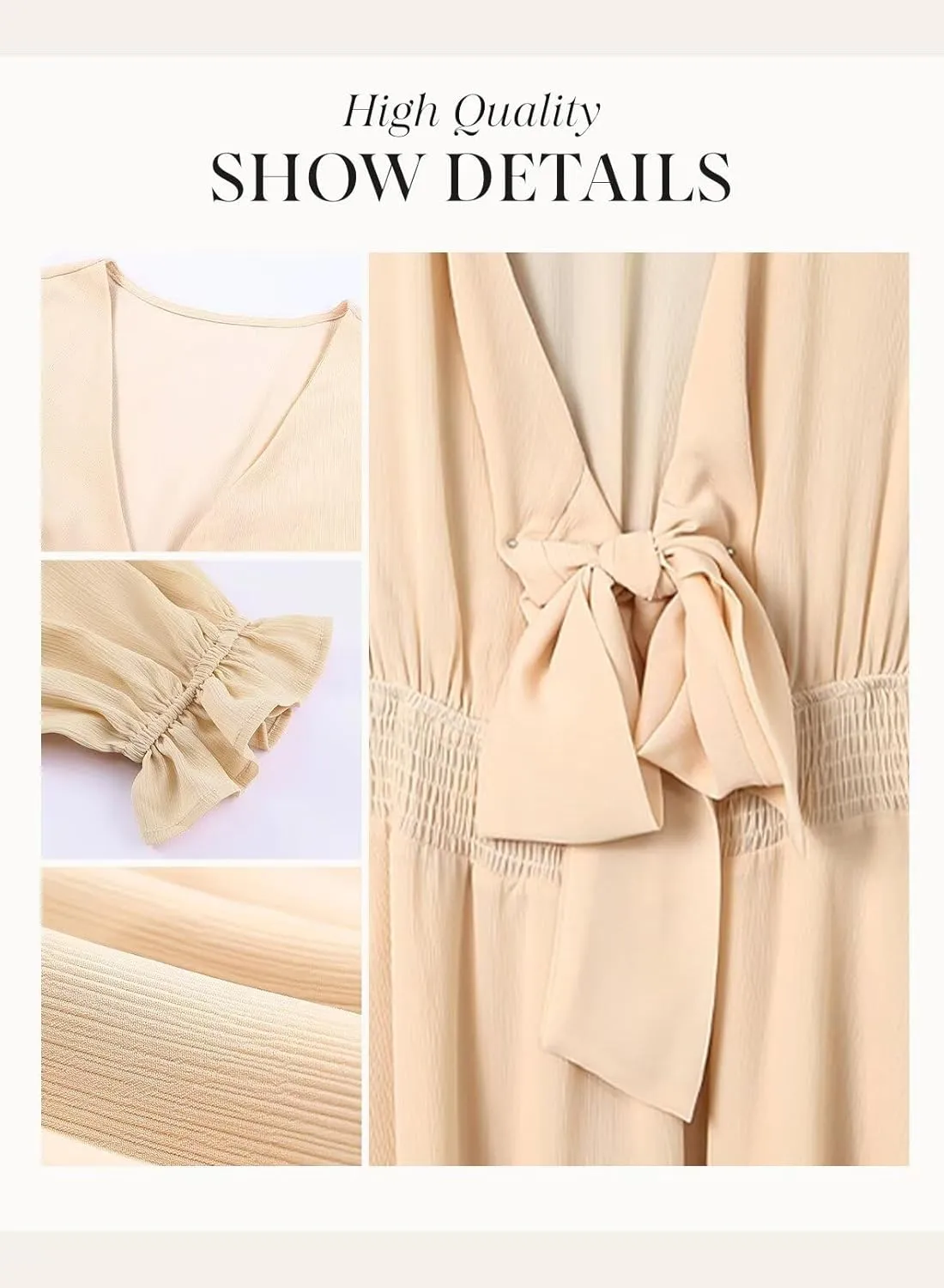 Dokotoo Womens Casual Spring Summer 2025 Deep V Neck Knotted Tiered Chiffon Elegant Mini Short Swing Skater Dresses