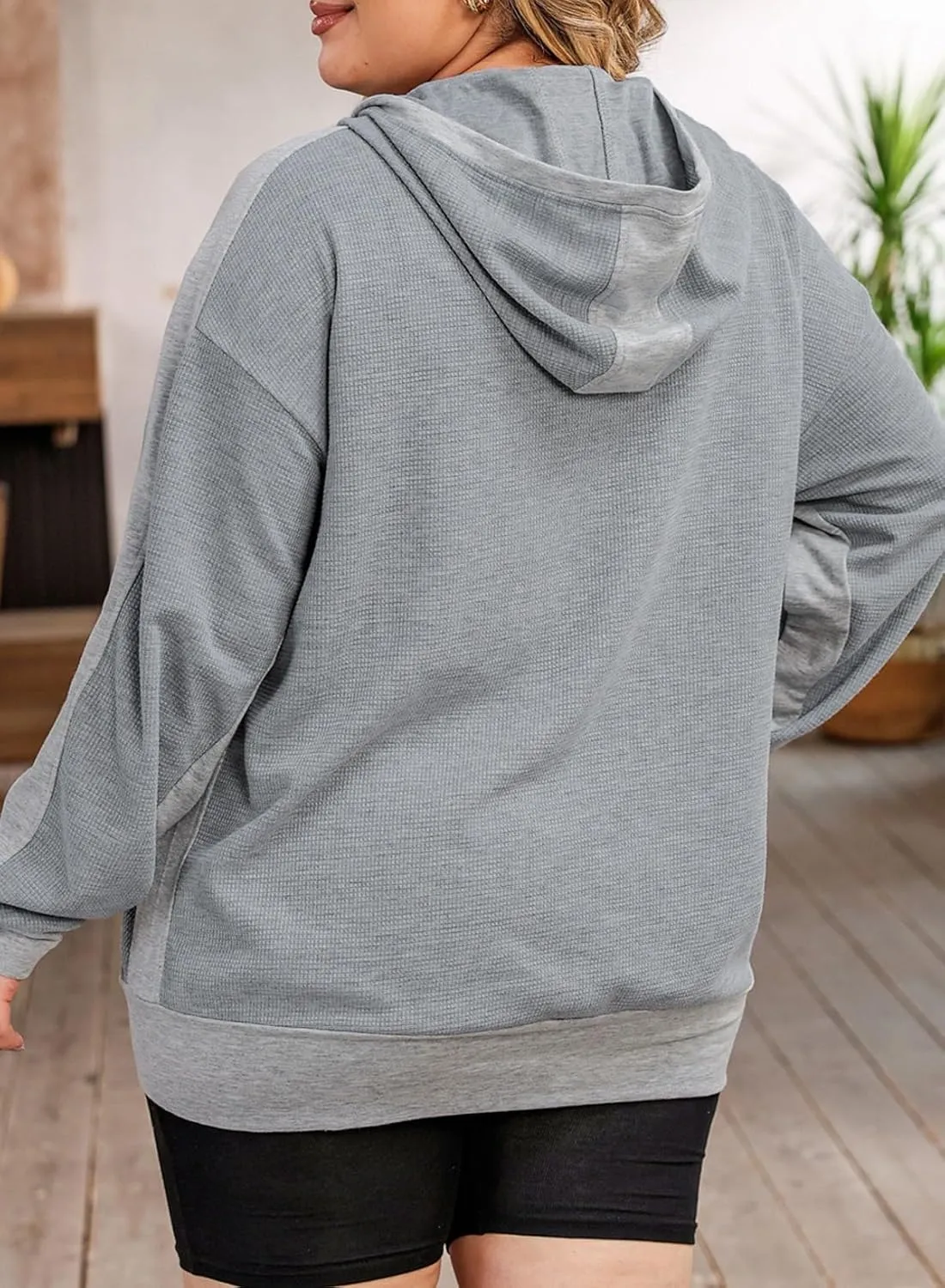 Eytino Womens Plus Size Long Sleeve Zip Up Oversized Casual Hoodies Sweatshirt Jackets with Pockets(1X-5X)