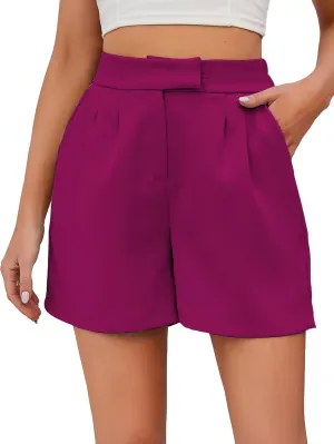 Famulily Womens Summer Cute Shorts Casual Side Pockets High Waist Shorts with Back Elastic Waist