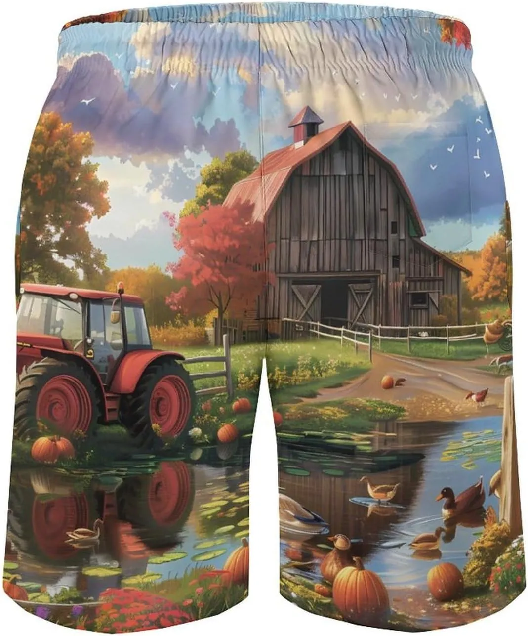 Farm Cottage Life Men's Swim Trunks Quick Dry Board Shorts Breathable Summer Beach Shorts Bathing Suits