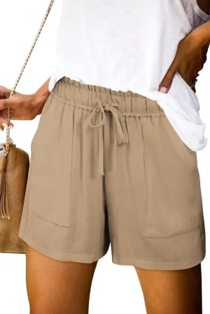FEKOAFE Women's Linen Beach Bermuda Shorts High Waisted Summer Essentials Vacation Papaer Bag Shorts Casual Trendy