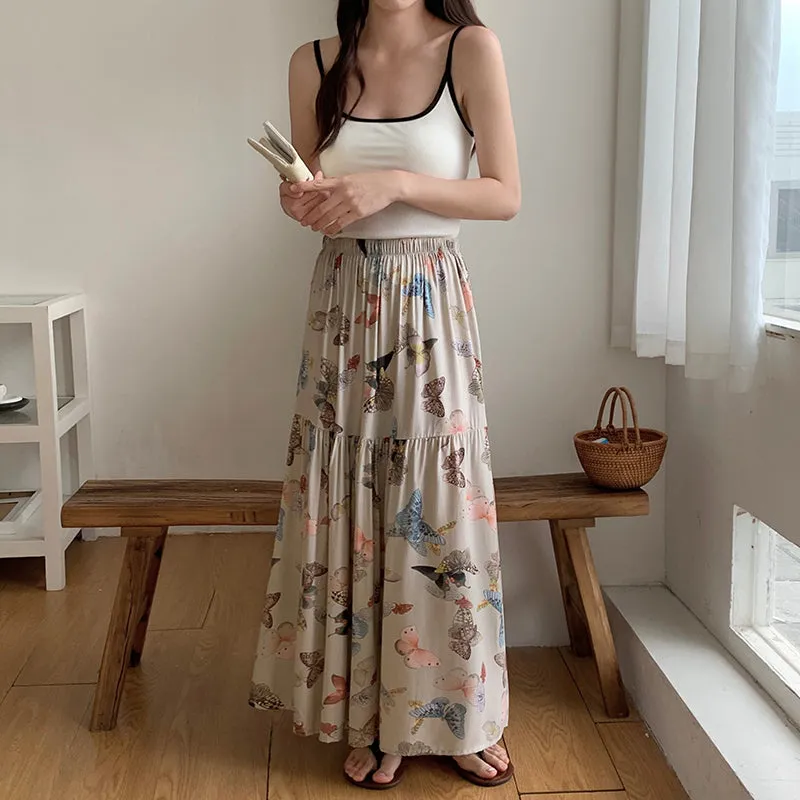 Floral Cotton Silk Nightgown Skirt