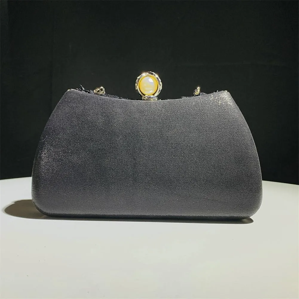 Floral Evening Handbags Women Satin Pearl Beaded Clutch Purses Chain Shoulder Bag Prom Bride Wedding Handbags 2025