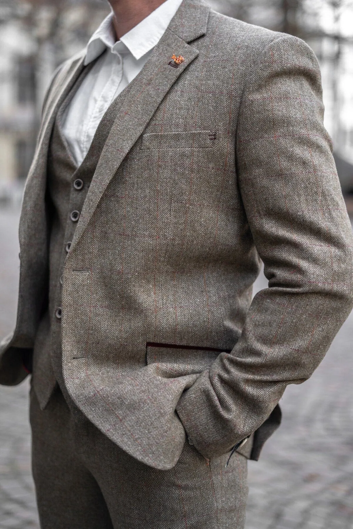 Gaston Sage Tweed Blazer