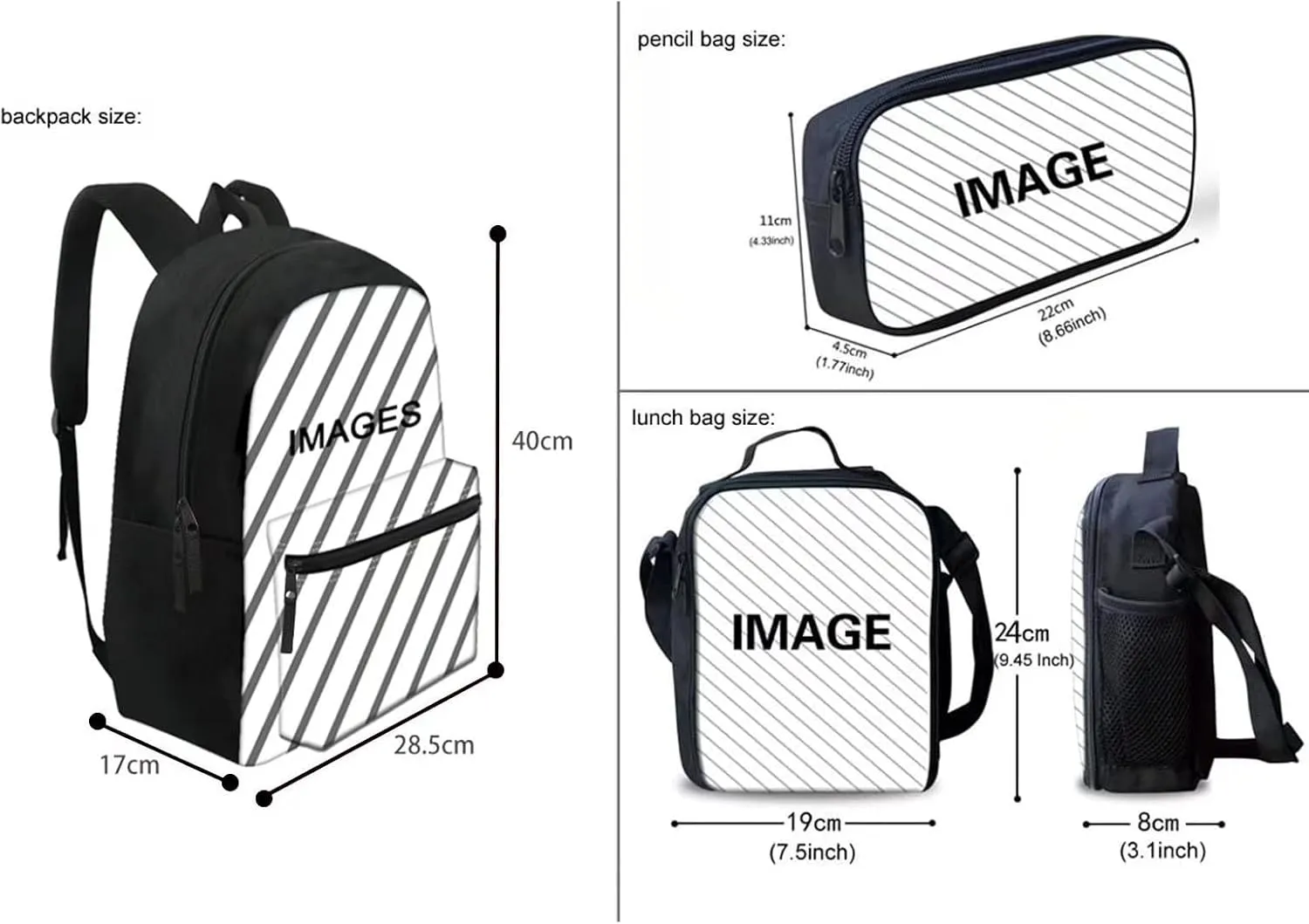 GIFTPUZZ Kids School Backpack Hawaiian Iron Tree Print Lunch Box Pencil Pouch Case Drawstring Bag Keychain for Kids Back to School Rucksack 5 Pieces for Girls Boys