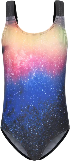 Girls One Piece Swimsuits Tie Dye Bathing Suit Hawaiian Summer Swimwear for Girls 3-16 Years