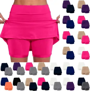 GOKKILRW 2 Pack Womens Mini Skirt 2024 Summer Trendy Tennis Athletic Inner Shorts Pockets Workout Golf Bodycon Casual Skorts