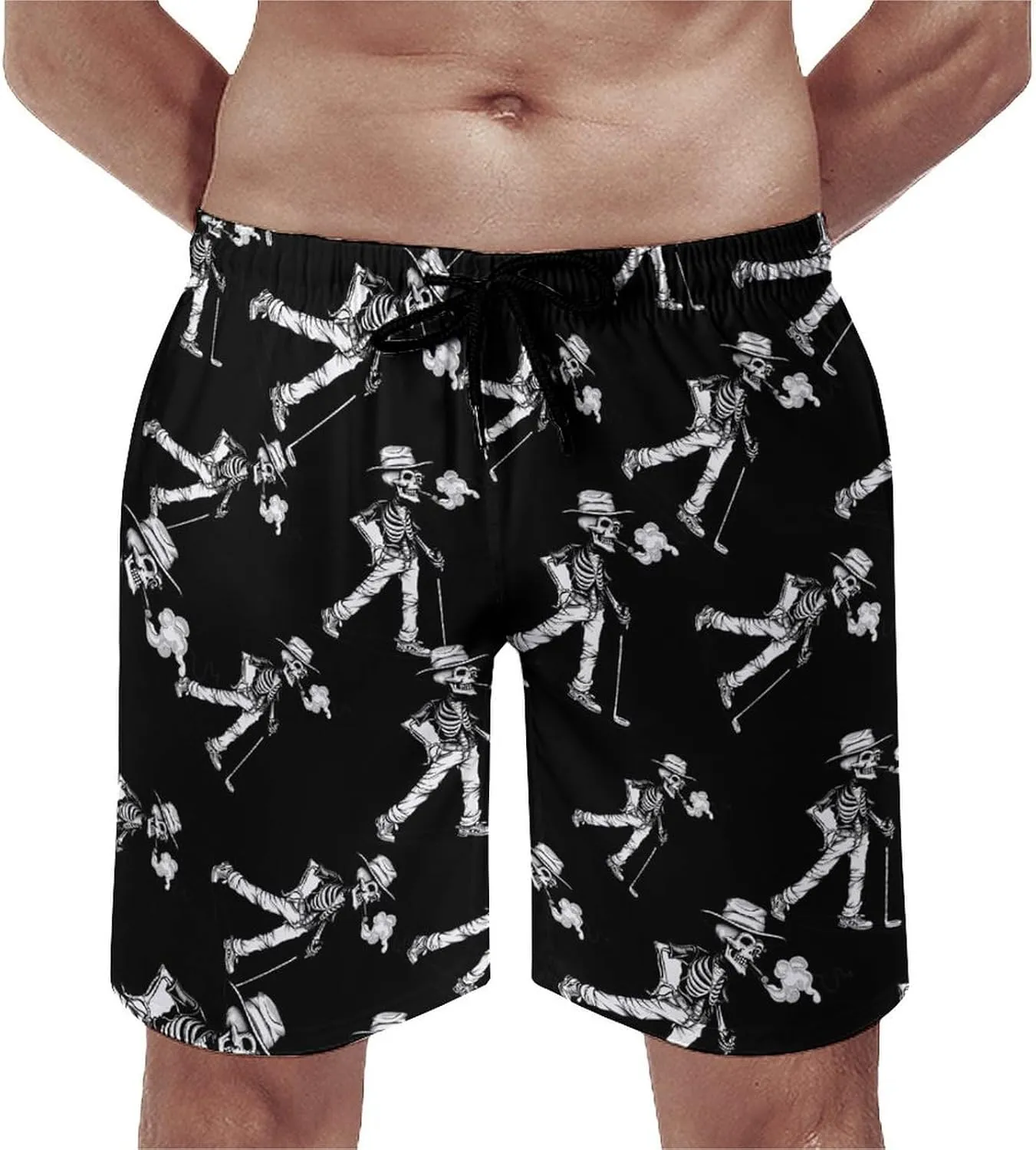 Golf Skull Men's Swim Trunks Quick Dry Board Shorts Breathable Summer Beach Shorts Bathing Suits