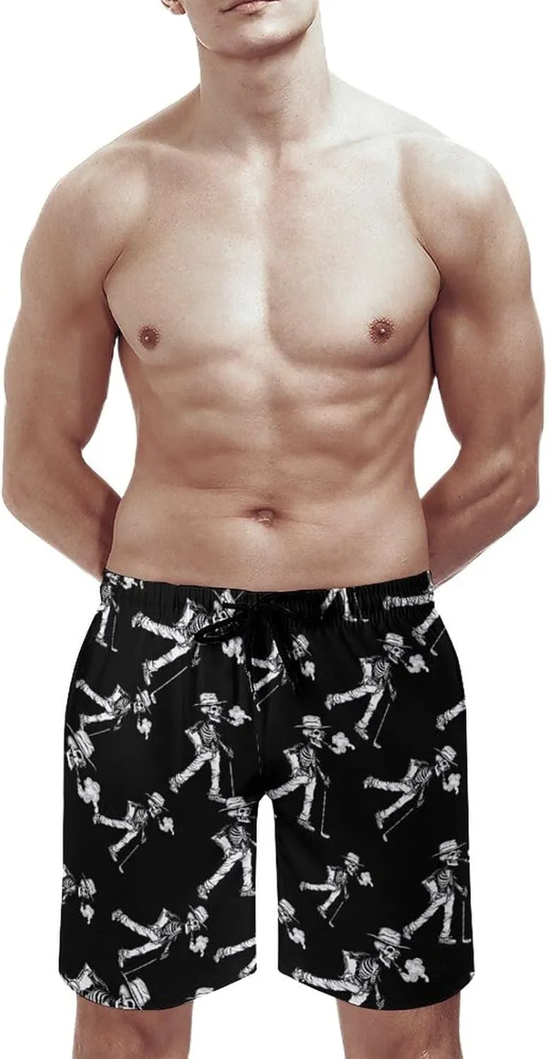 Golf Skull Men's Swim Trunks Quick Dry Board Shorts Breathable Summer Beach Shorts Bathing Suits