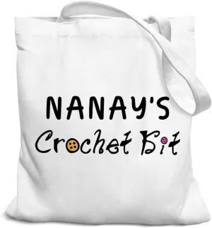 Grandma Gifts Tote Bag, Grandma Tote Bag, Grandma Christmas Birthday Gifts, Grandma's Crochet Kit Canvas Tote Bag