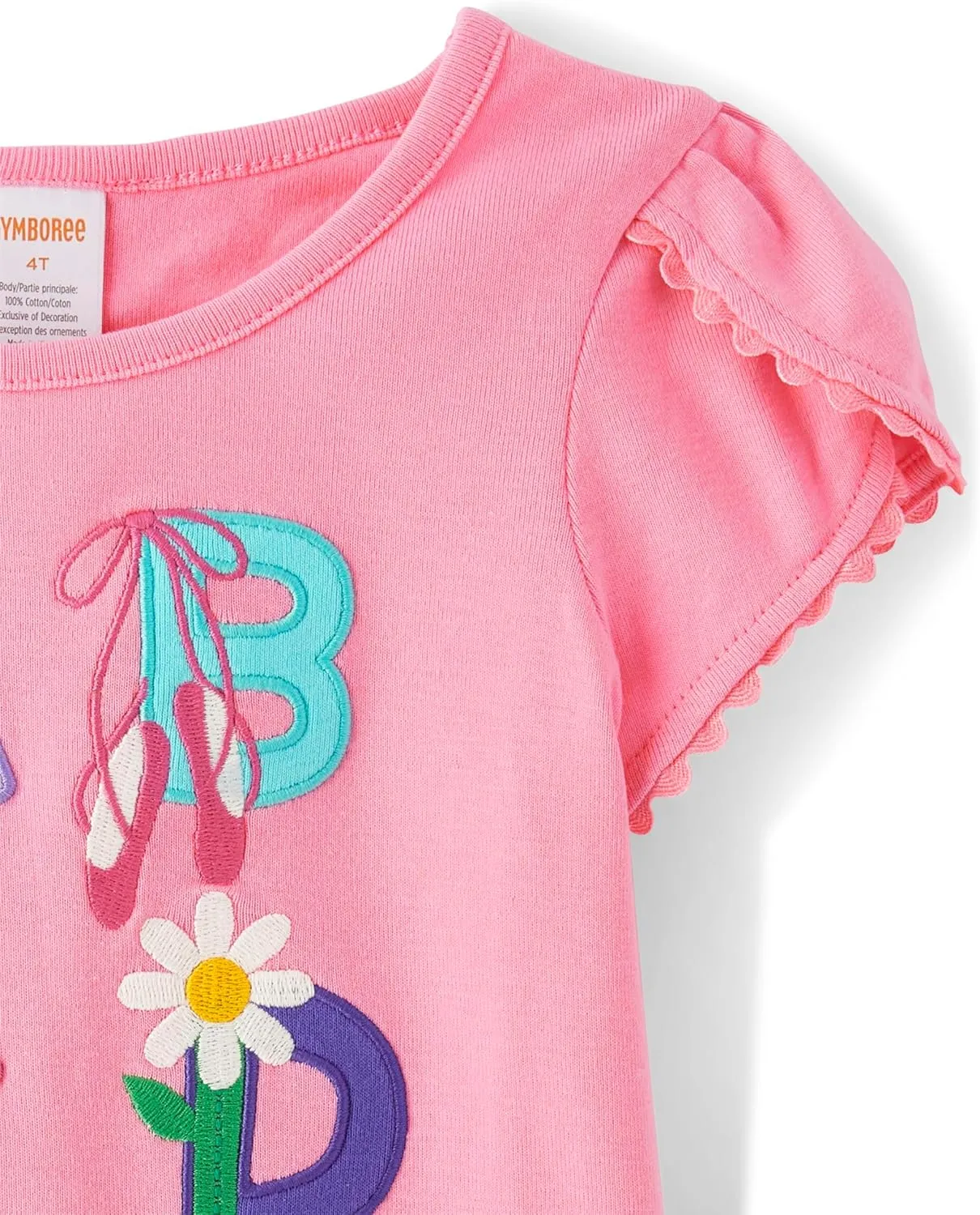 Gymboree Girls' and Toddler School Days Short Sleeve Embroidered Tops